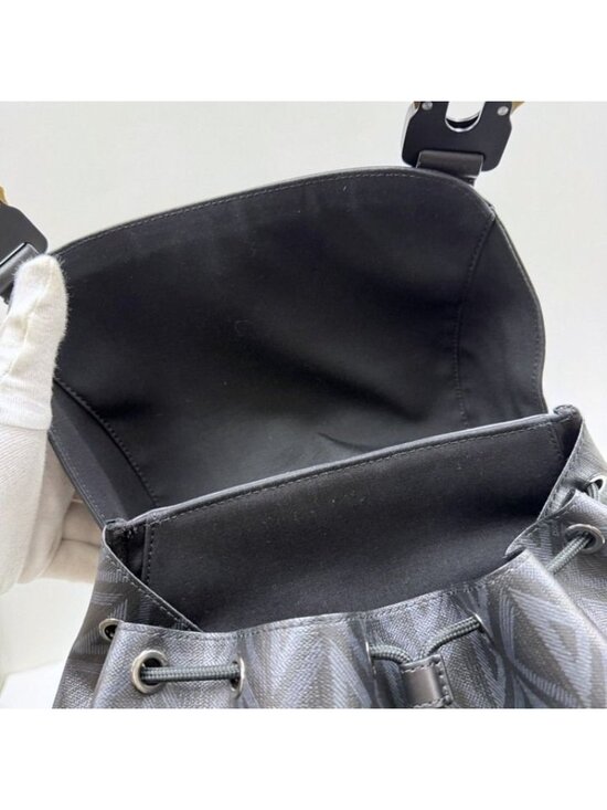 Dior Hit the Road Backpack CD Diamond Canvas Leather Black Metal main image 5